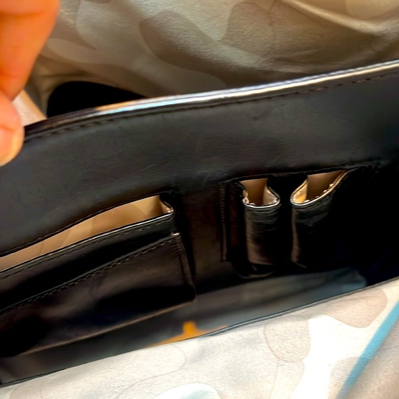 Dagne Dover - Ava Bone Onyx Leather Bucket Bag w/ Light Camo Lining & Dust - Picture 7 of 8